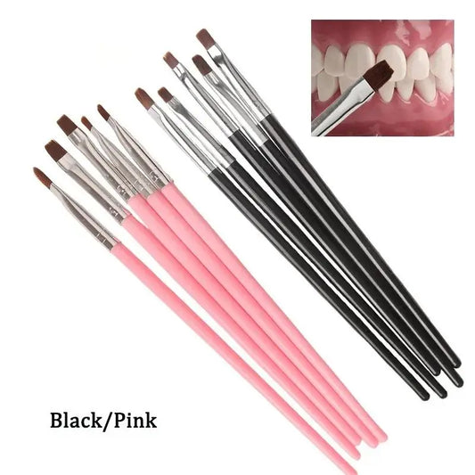 5-Piece Dental Resin Brush Pen Set | Nylon Flat Head Tips Dental Resin Brush Set Peaceful Pleasures Health and Wellness