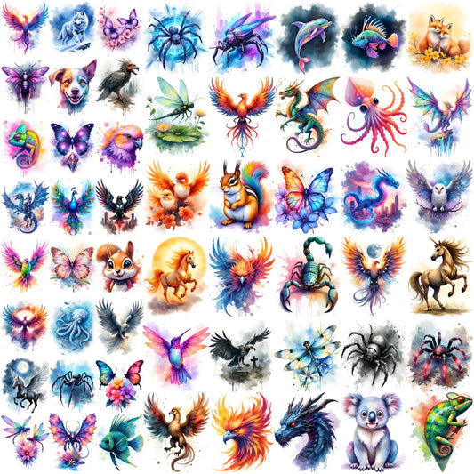 63pcs Waterproof Temporary Tattoo Stickers – Kids & Adults Temporary Tattoo Stickers Oasis Select