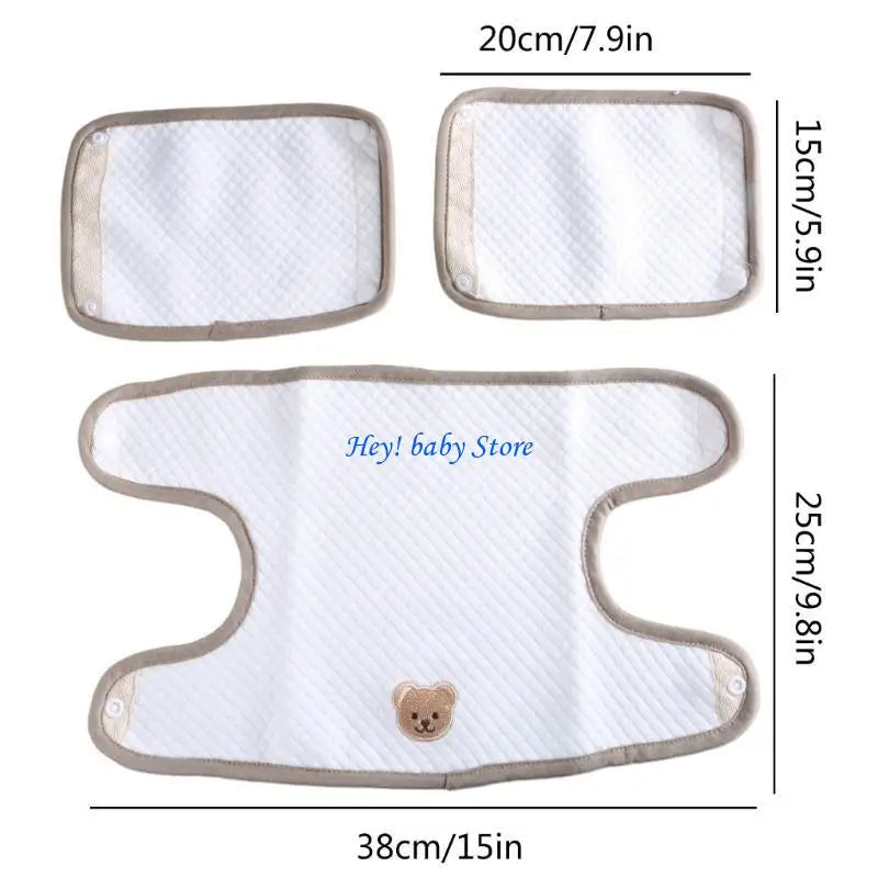 3-Pack Cartoon Cotton Baby Bibs & Waist Stool Cover Set
