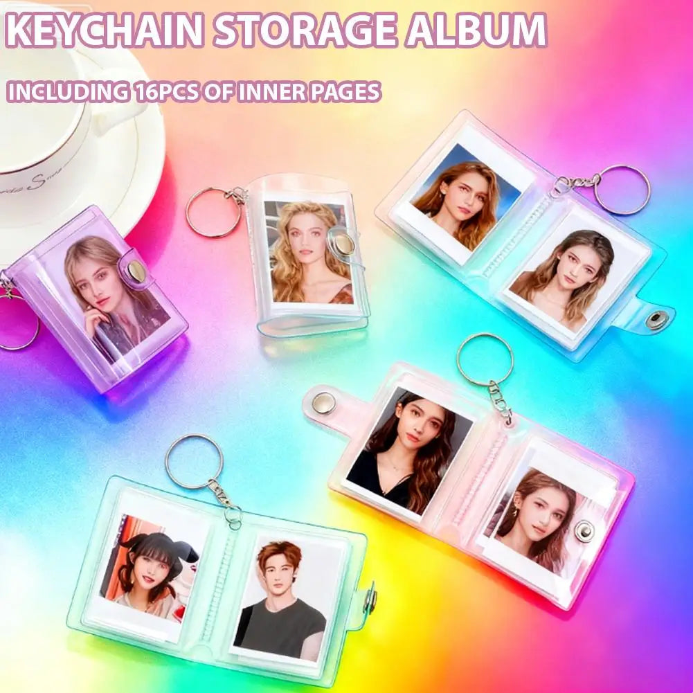Mini Keychain Photo Album – 16-Page PVC Pocket Card Holder Keychain Photo Album Peaceful Pleasures Health and Wellness