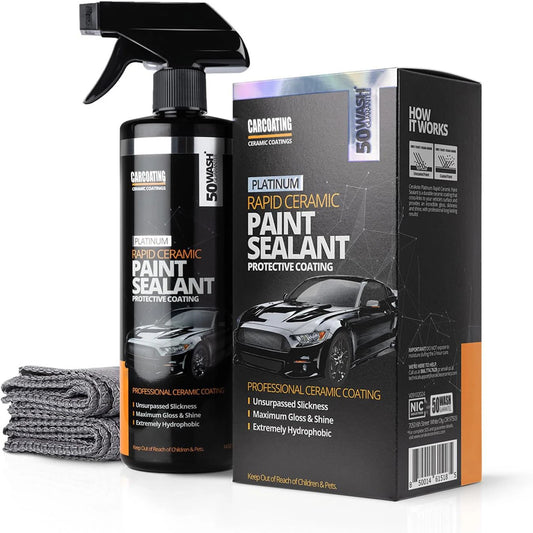 Platinum Rapid Ceramic Paint Sealant Spray Maximum Gloss Shine Extremely Hydrophobic Unmatched Slickness Ceramic Spray Coating Peaceful Pleasures Health and Wellness 500ml set