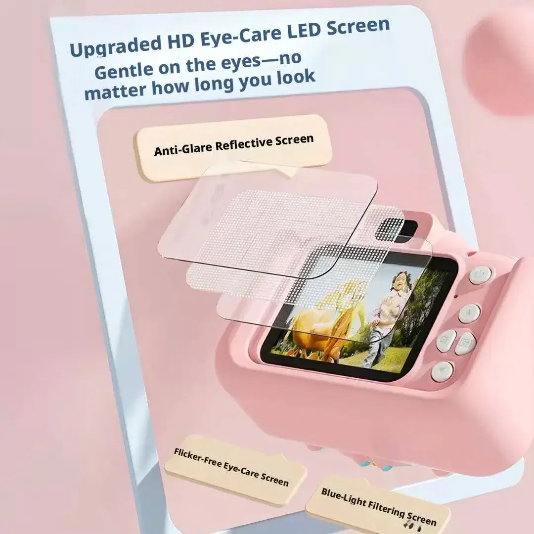 Children's Camera - Cute Cartoon Design with Dual High Definition Cameras for Recording Boys And Girls Educational Holiday Gift Peaceful Pleasures Health and Wellness