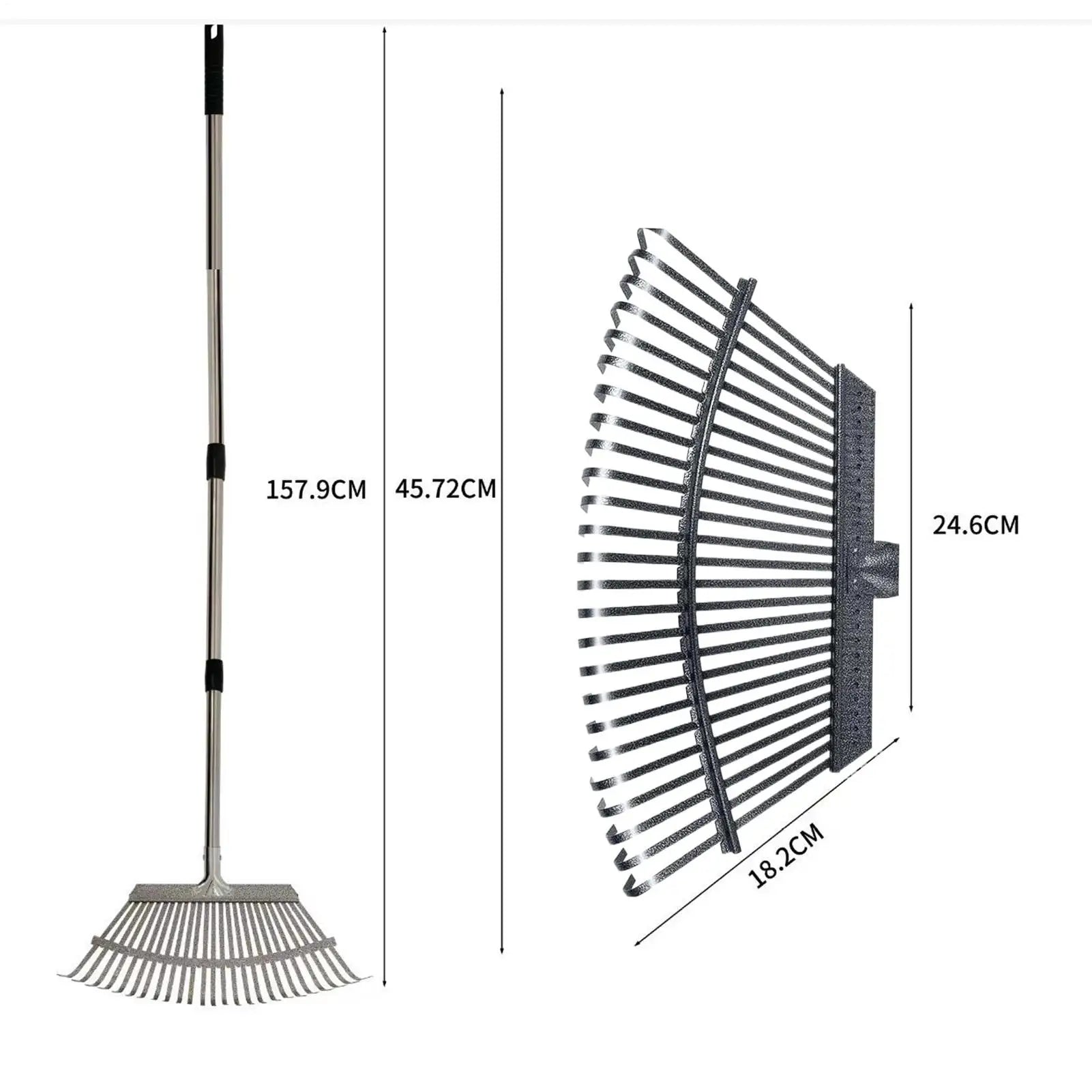 24-Tine Leaf Rake | Long Handle Garden Rake for Yard & Lawn Garden Leaf Rake Peaceful Pleasures Health and Wellness
