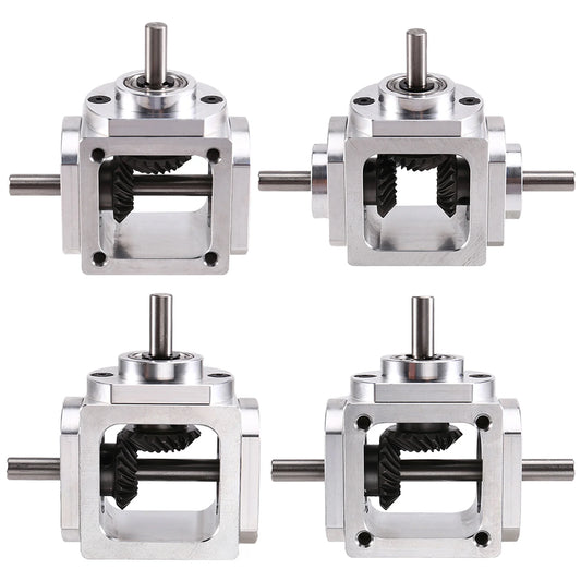 Y51A-Gearbox 90 Degree Right Angle Bevel Gear-Box With Mounting Hole 1:1 Shaft 1 Module 20 Teeth Bevel Gear A/B/C/D Peaceful Pleasures Health and Wellness Silver C