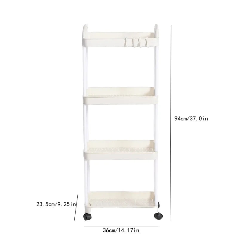 3/4-Tier Rolling Storage Cart with Lockable Wheels | Multi-Room