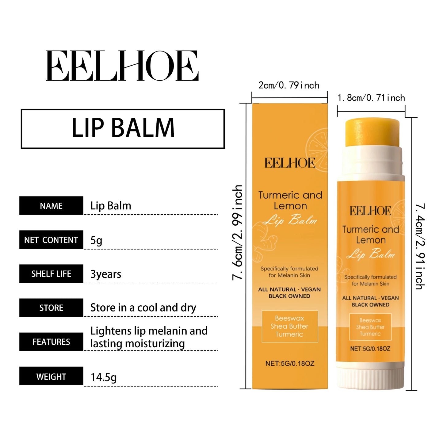 Eelhoe Coconut Oil Lip Balm – Moisturizing Daily Lip Care