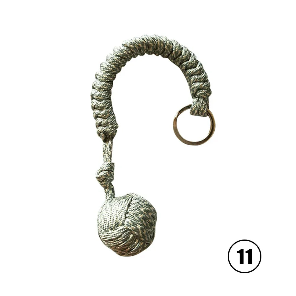 Monkey Fist Paracord Keychain with Steel Ball | EDC Survival