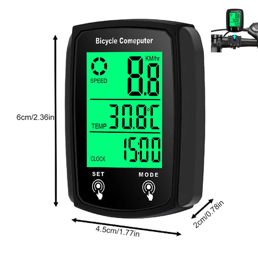 1PCS Bike Computer Wired, Waterproof Bicycle Odometer MPH/KM/H, Touch Sensor Switch Big Digital LCD, Automatic Wake-up for Bike Peaceful Pleasures Health and Wellness