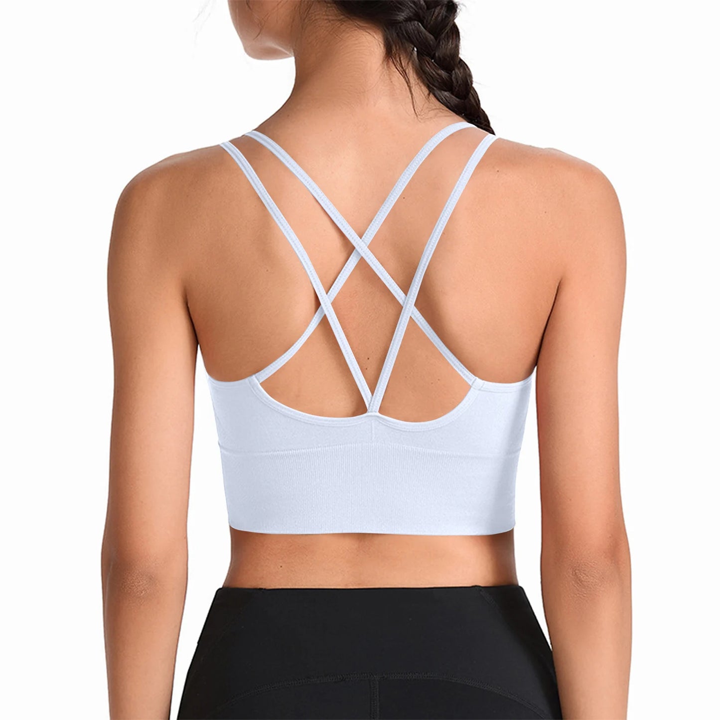 Wirefree Sports Bra Women's Sexy Back Shockproof Fitness Crisscross Brassiere Training Sports Running Yoga Tank Tops Sportswear Peaceful Pleasures Health and Wellness