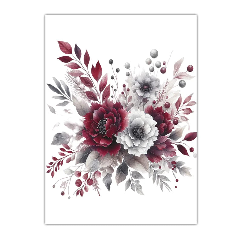 Nordic Rose Botanical Canvas Wall Art | Minimalist Floral Print Botanical Canvas Print Peaceful Pleasures Health and Wellness 04 21X30cm No Frame China Mainland