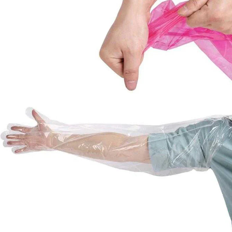 50pcs Disposable Long-Arm Veterinary Gloves | Livestock Care