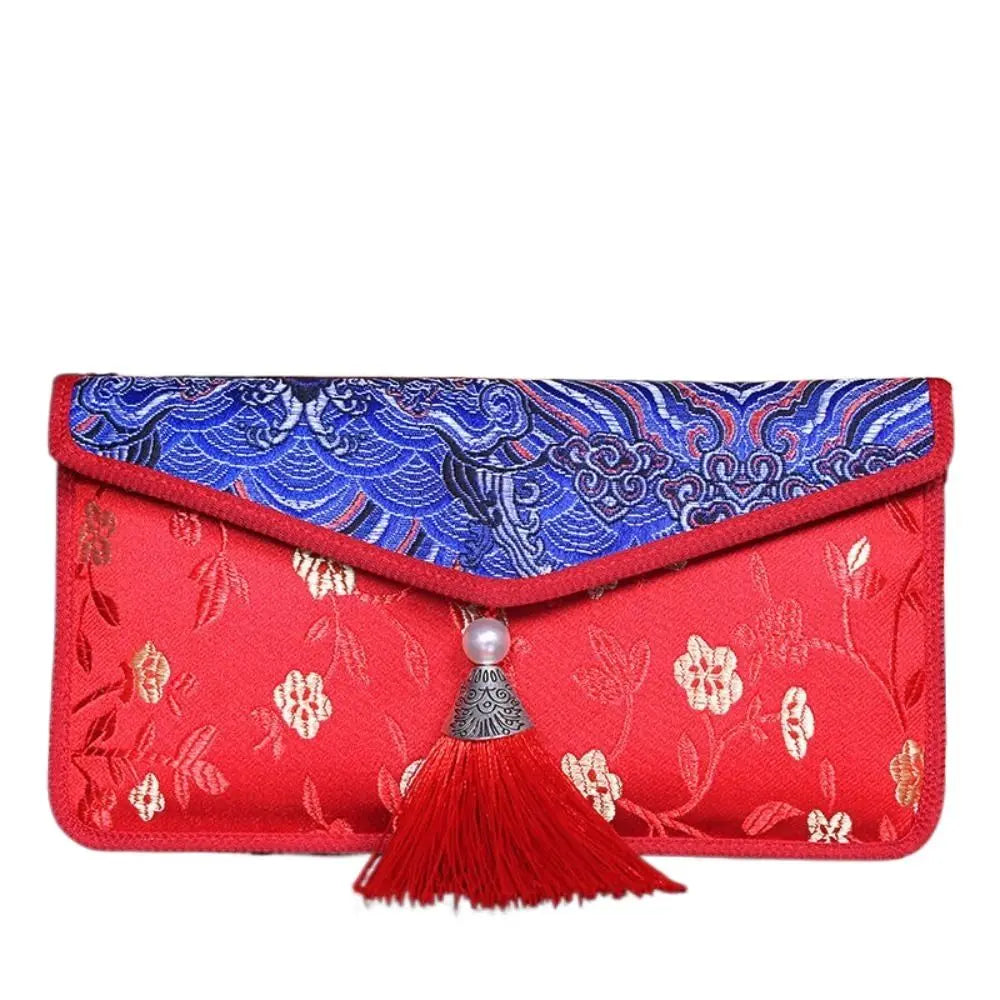 Embroidered Silk Red Envelope Gift Bag – New Year & Wedding