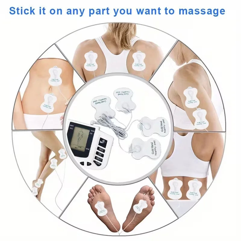 3-in-1 Ems, Tens Unit, and Massager Device with Dual Channels, 10 Intensity Levels, and 30 Modes - Portable Battery-Powered Muscle Stimulator for Back, Body Workouts, and On-The-Go Use Peaceful Pleasures Health and Wellness