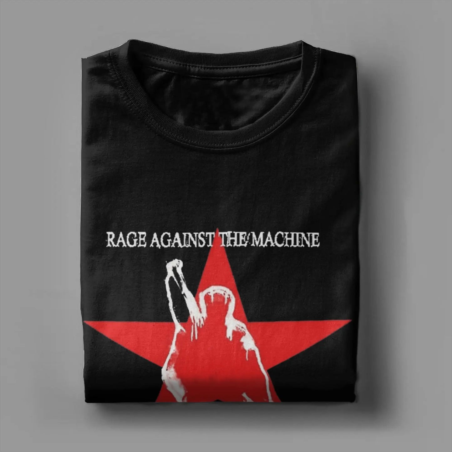 Rages Against The Machines T-Shirt Men RAM band Funny 100% Cotton Tee Shirt Round Neck Short Sleeve T Shirt New Arrival Clothes Peaceful Pleasures Health and Wellness