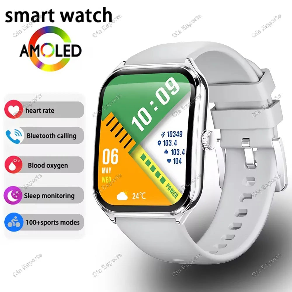 New Ultra Thin Smart Watch Men 1.96'' AMOLED Curved Display Show Time Call Reminder Sport Fitness Tracker Smartwatch Ladies HW12 Peaceful Pleasures Health and Wellness Silver 1.96inch