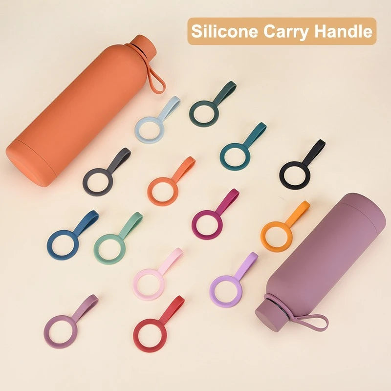 Silicone Kettle Hanging Buckle Sports Water Bottle Holder Handle Carrying Rope for Small Mouth Vacuum Cup Outdoor Camping Tool Peaceful Pleasures Health and Wellness