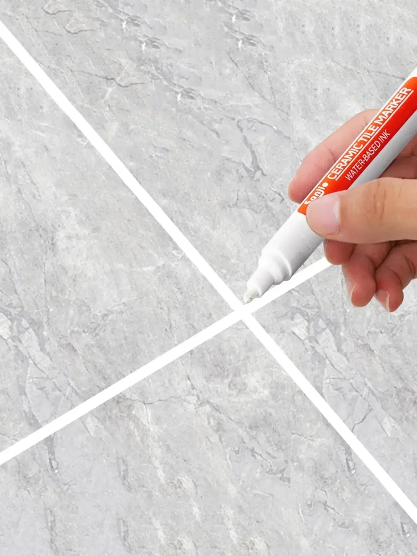 Mold-Resistant Waterproof Ceramic Tile Grout Marker Pen for Kitchen & Bathroom Wall And Floor Repair Peaceful Pleasures Health and Wellness WHITE