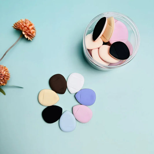 Mini Finger Puff Thumb Small Concealer Air Cushion Puff Water Drop Tip Concealer Makeup Sponge Soft Skin-friendly Dry Wet Dual U Peaceful Pleasures Health and Wellness