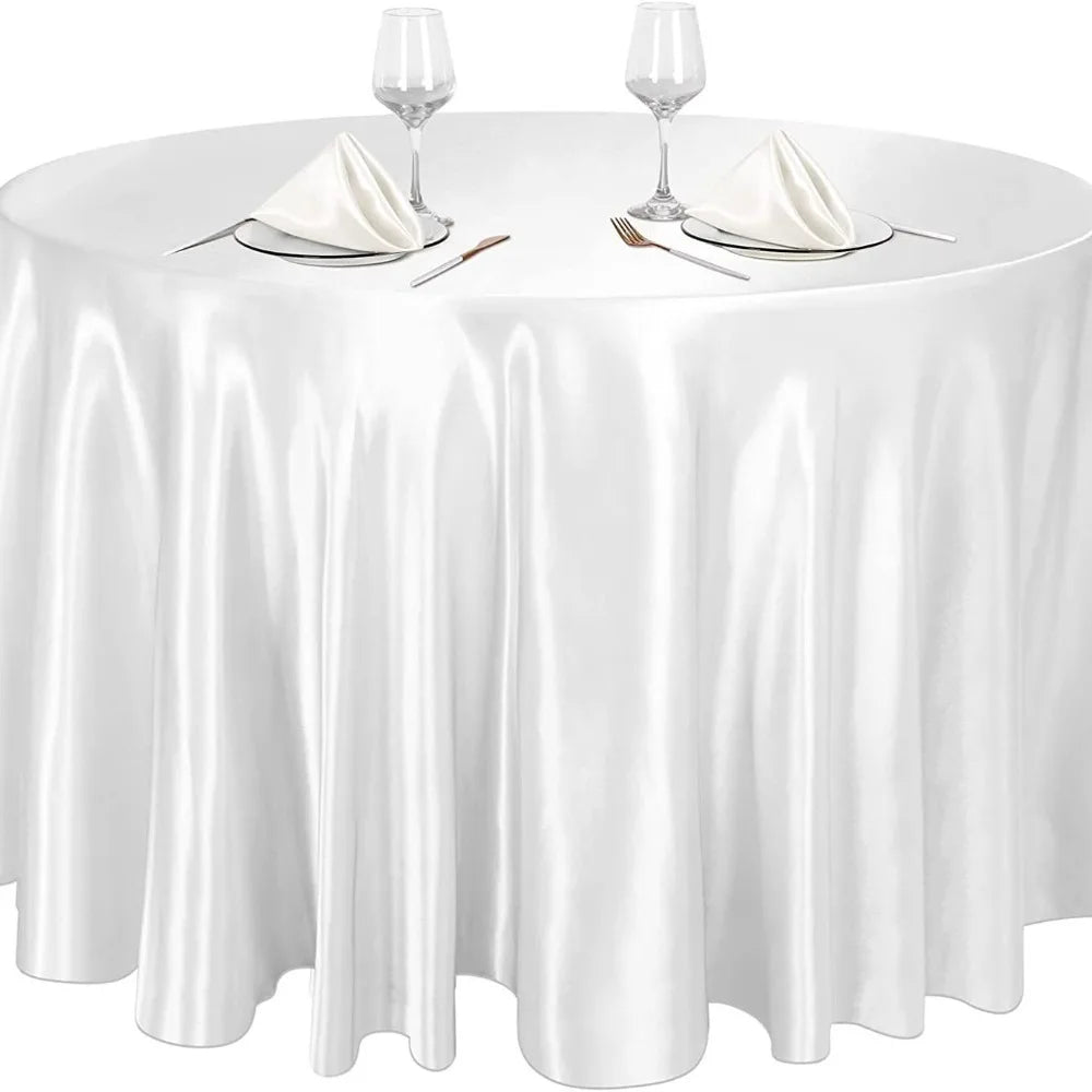 Round Satin Tablecloth | Imitation Silk Banquet Table Cover