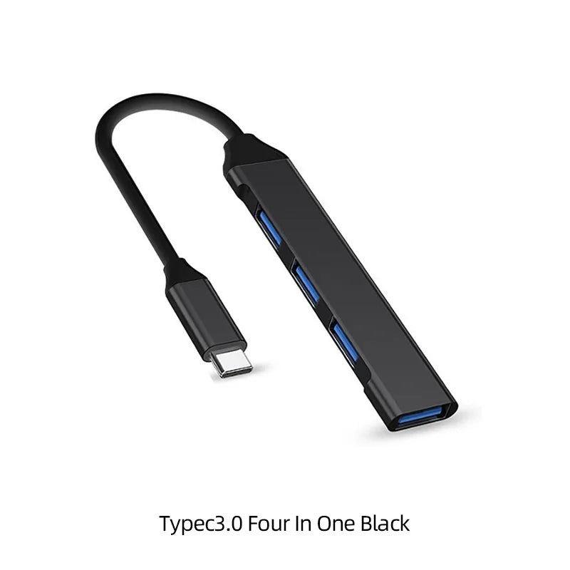 USB-C to 4-Port USB 3.0 Hub OTG Adapter | 5Gbps MacBook PC