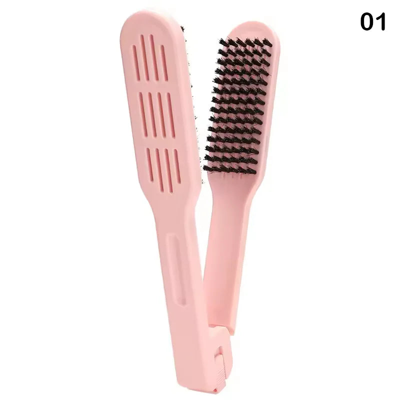 2-in-1 Ceramic Hair Straightener Comb & Styling Brush Hair Styling Brush Peaceful Pleasures Health and Wellness Pink