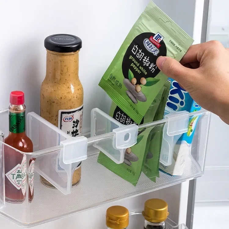Adjustable Fridge Door Organizer Clips – BPA-Free Partition