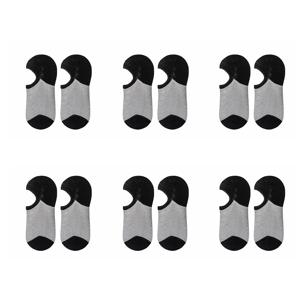 Women's Ultra-Thin No-Show Socks – 6 Pairs, Non-Slip Low-Cut