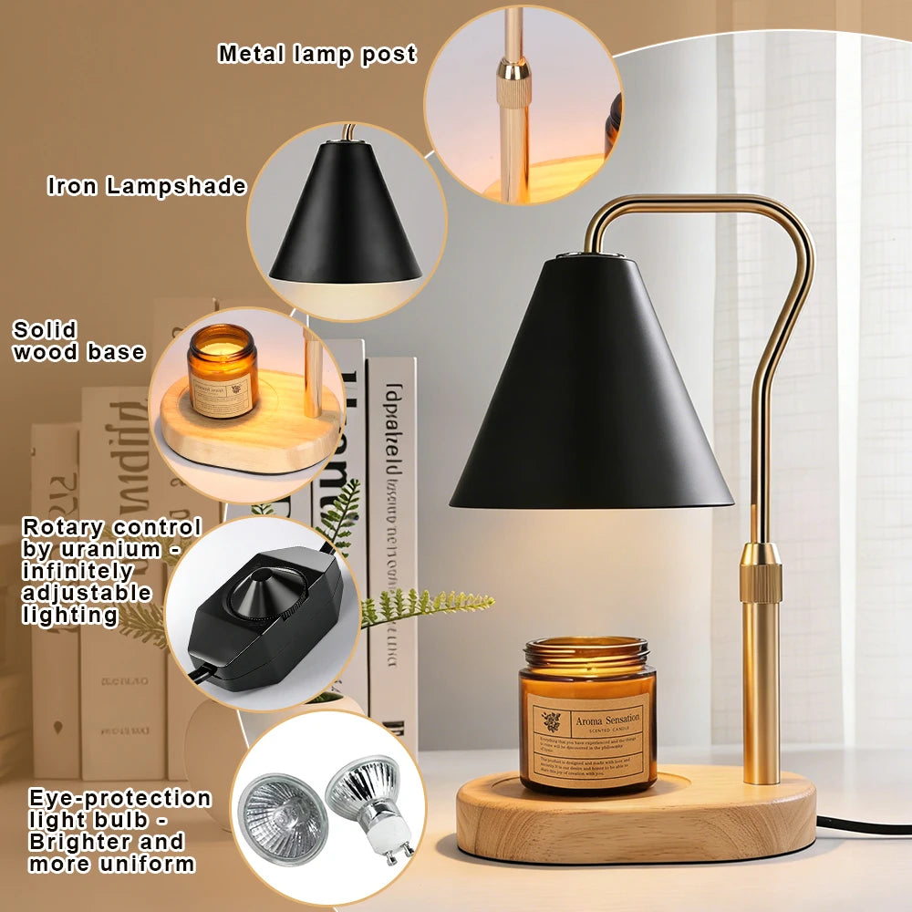 RUNTOIN Dimmable Candle Warmer Lamp | Black Wax Melt Warmer