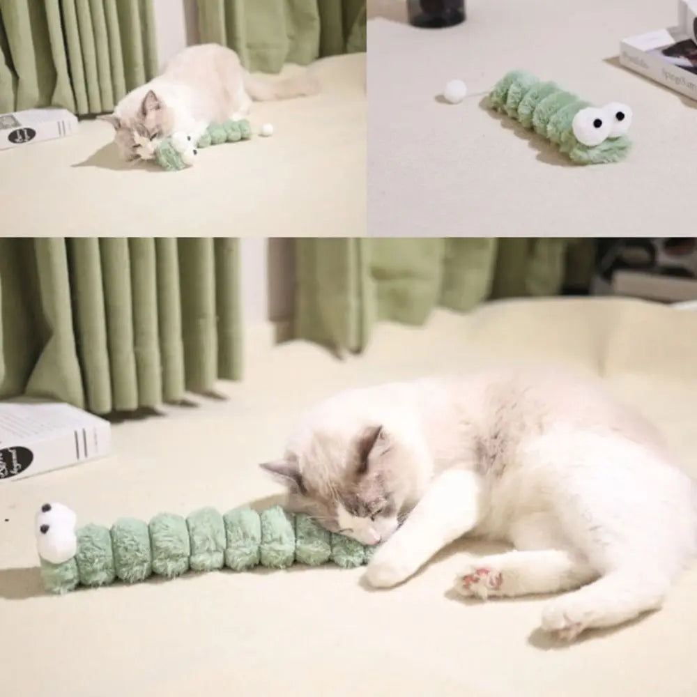 Caterpillar Catnip Kick Toy – Interactive Plush Chew Toy for Cats