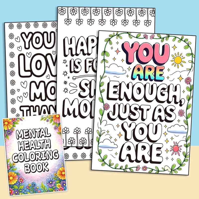 32 Pages Mental Health Coloring Book Adults Happiness Small Moments
