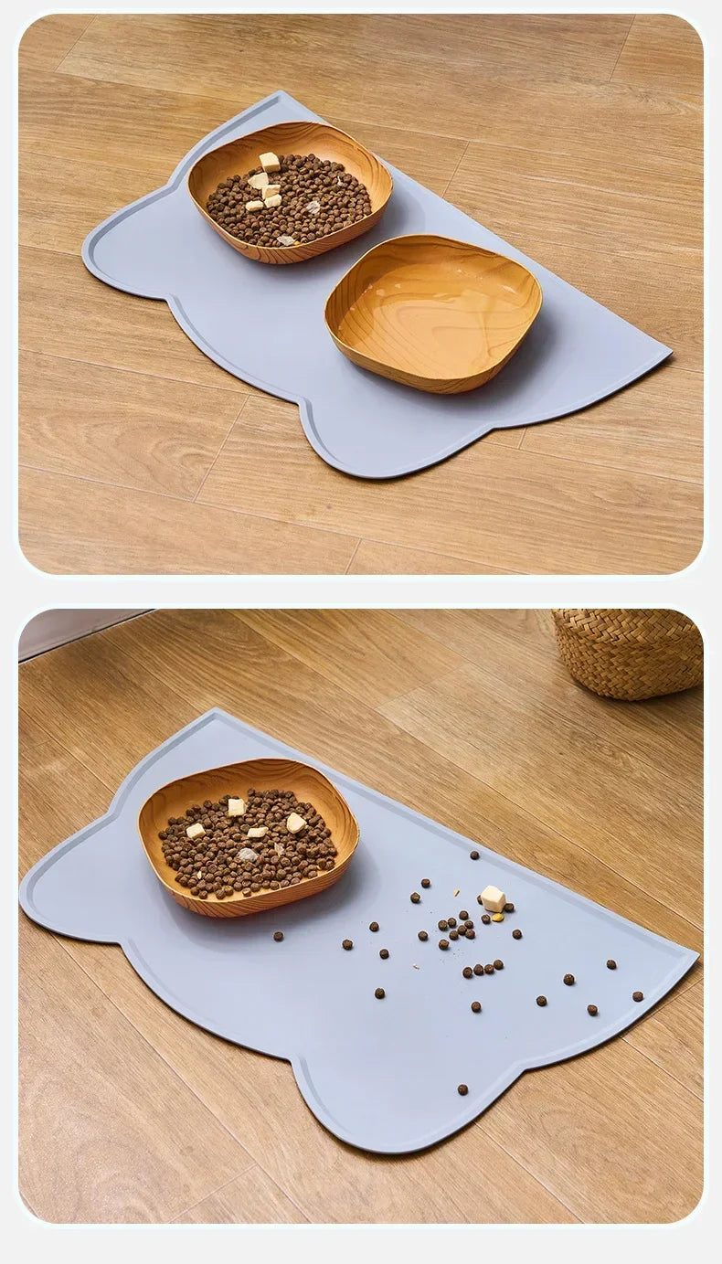 Silicone Pet Food Mat – Non-Slip Waterproof Dog & Cat Bowl Mat