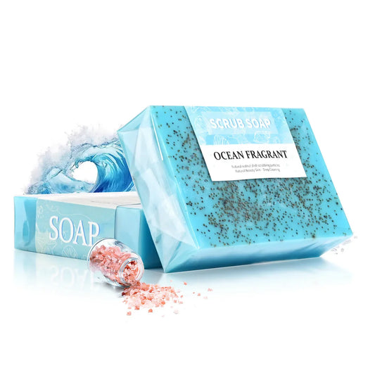 Natural Sea Salt Exfoliating Scrub Soap – Face & Body Polish Exfoliating Scrub Soap Oasis Select 100g