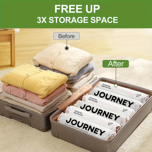 2pcs Hand-Rolled Travel Vacuum Storage Bags – No Pump Needed, Space-Saving Travel Bags for Camping, Picnics and Road Trips Peaceful Pleasures Health and Wellness