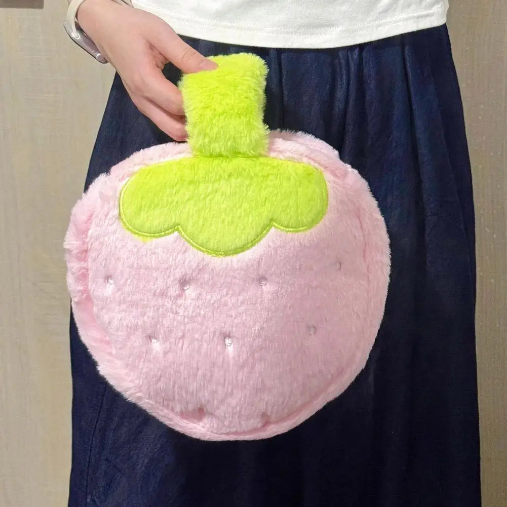 Plush Strawberry Makeup Bag | Large Travel Cosmetic Organizer