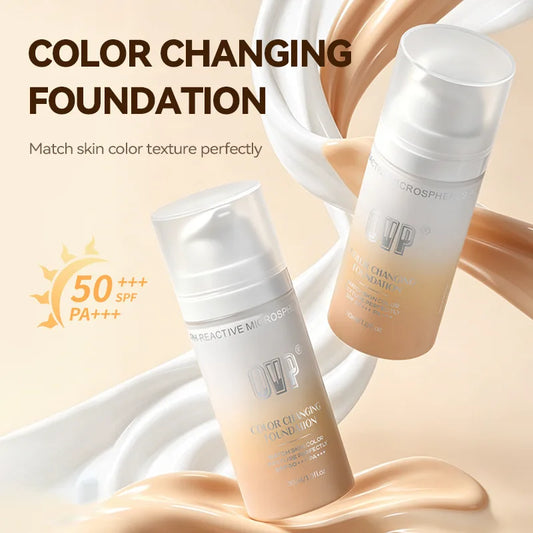 Color Changing Sunscreen Foundation with SPF50+ Protection Peaceful Pleasures Health and Wellness