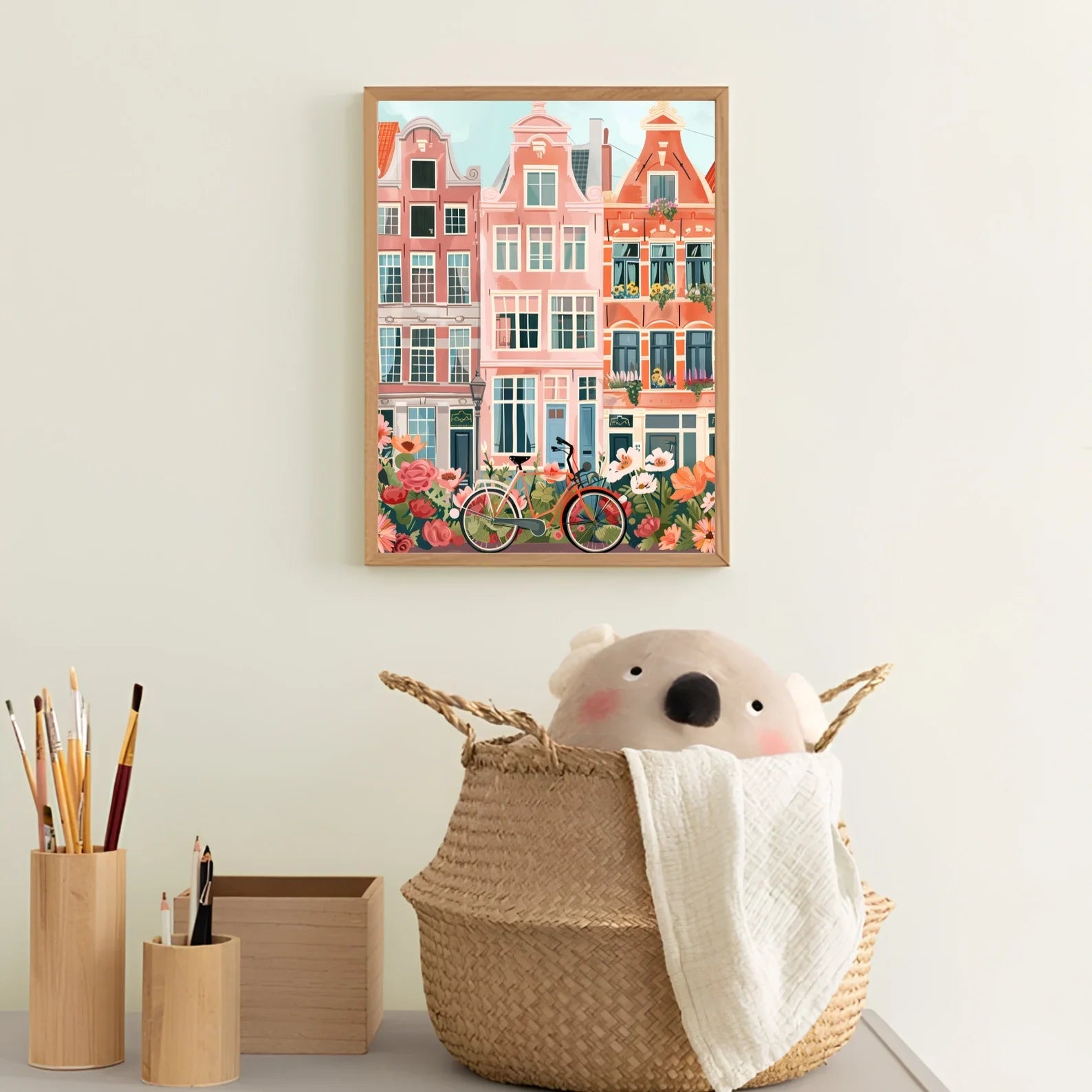 Amsterdam Print Amsterdam Illustration Amsterdam Travel Poster New Yorker Illustration Flower Poster Colorful Nursery Print Peaceful Pleasures Health and Wellness