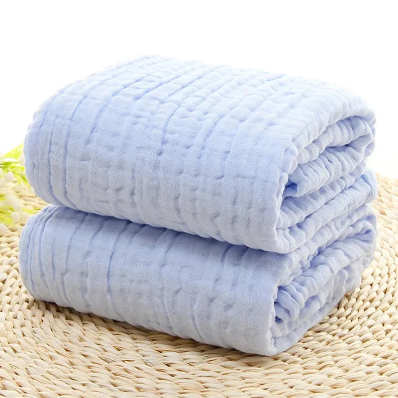6-Layer Cotton Muslin Baby Swaddle Blanket & Bath Towel 105cm