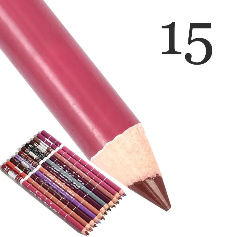 28-Color Waterproof Matte Lip Liner Pencil – Long-Lasting