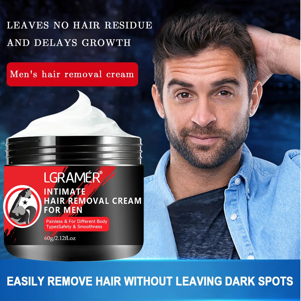 LGRAMER Men's Painless Hair Removal Cream | Body & Armpit