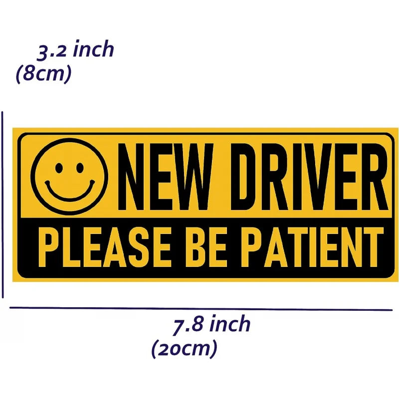 New Driver Please Be Patient Car Sticker Decal Set – 3 PCS