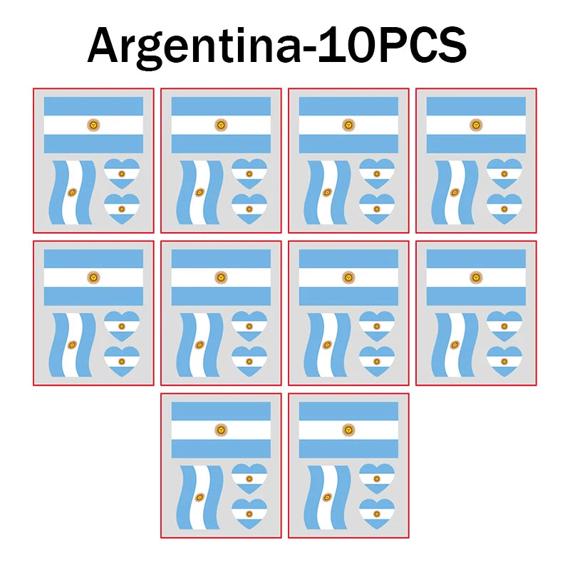 Waterproof Flag Tattoo Stickers – Brazil, USA & Germany Fans