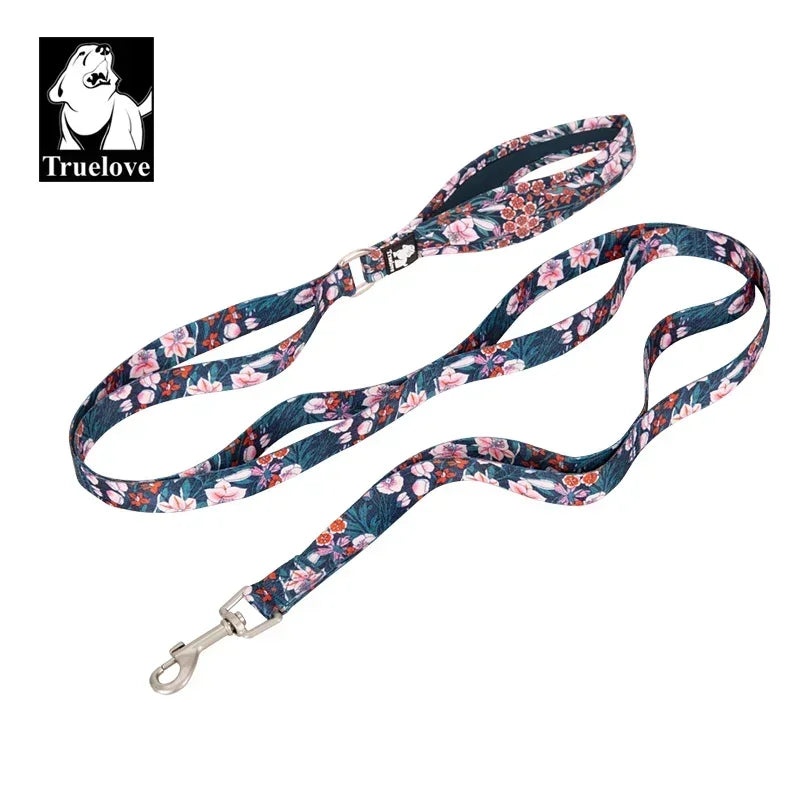 Truelove Floral Pet Leash Neoprene Padded Handle Extra Traffic Control Dog and Cat Strong Enough and Easy to Use Travel TLL3112 Peaceful Pleasures Health and Wellness NAVY BLAZER M China Mainland