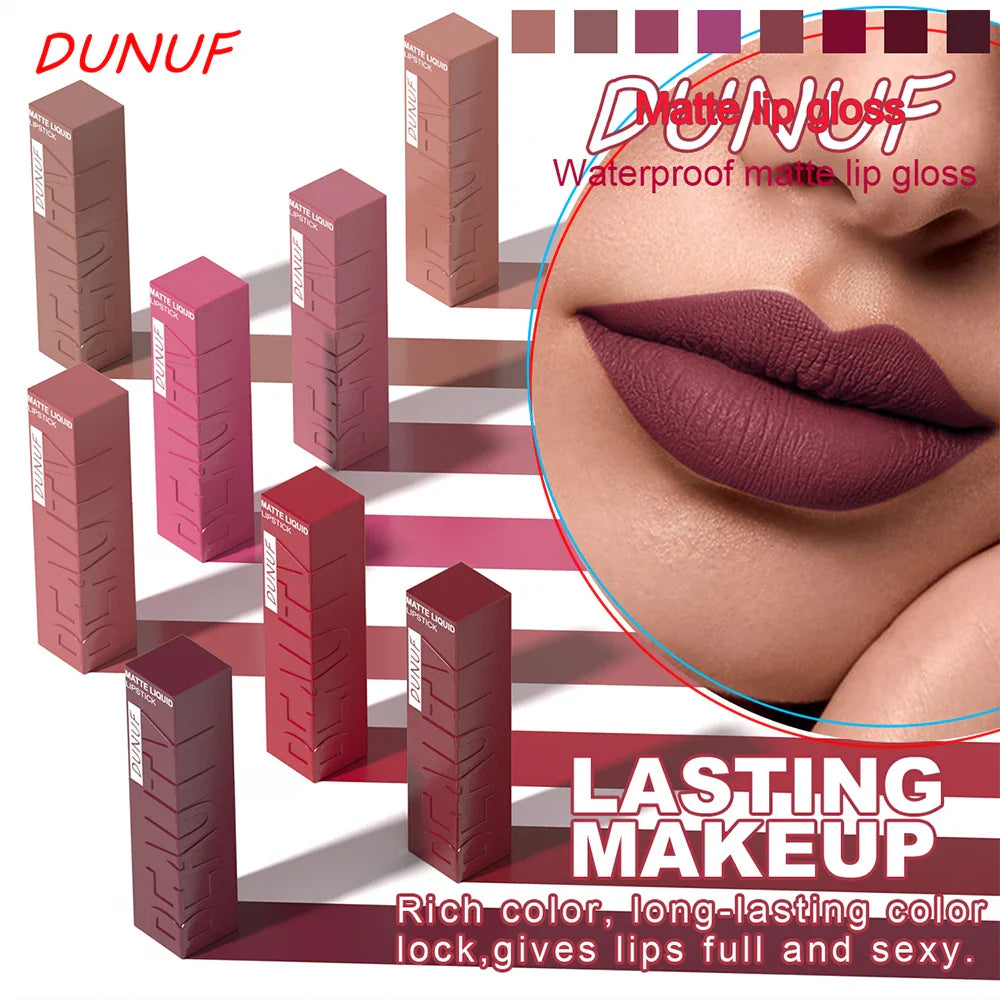 DUNUF Y2K Waterproof Lip Gloss – Non-Stick Long-Lasting Color