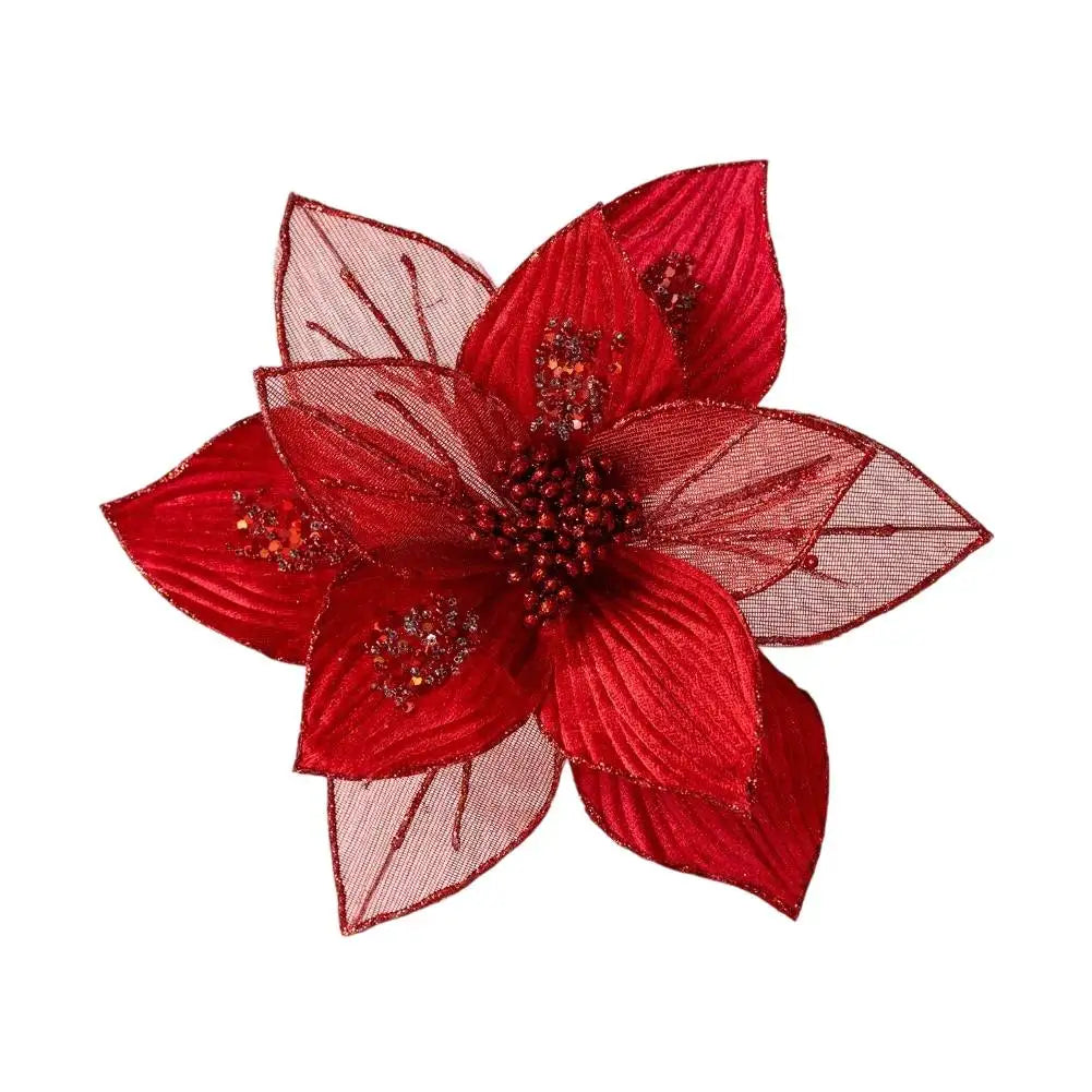 Glitter Magnolia Artificial Flowers | Flexible Stems 24cm
