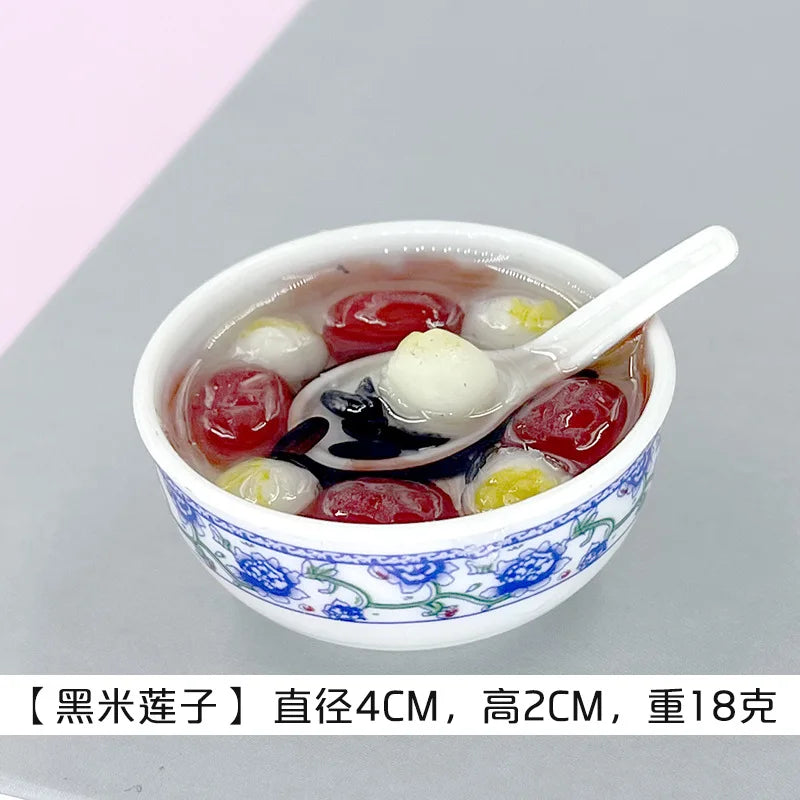 1PCS 4cm Miniature Chinese Desserts Dollhouse Bowl Desserts Food Mini Pretend Food Doll Kitchen Decor Accessories Home Kawaii Peaceful Pleasures Health and Wellness 13