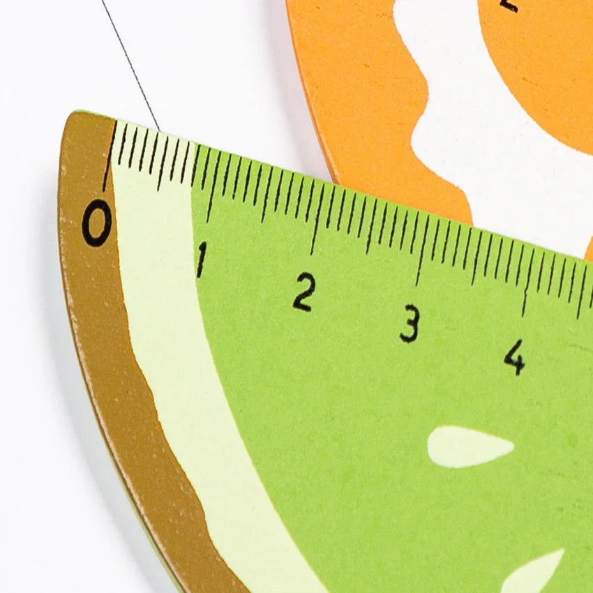 Kawaii Fruit Wooden Ruler 15cm – Cute Cartoon Stationery Gift