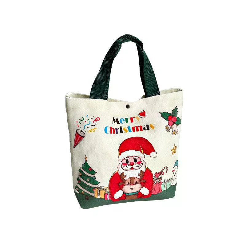 Christmas Canvas Tote Bags – Santa, Reindeer & Snowman Gift Bags