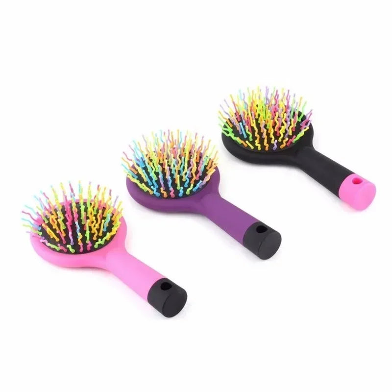 Children Pocket Travel Hairdressing Kids Detangling 4 Colors Rainbow Massage Comb Hairstyling Brush Wholesale Free Shipping Peaceful Pleasures Health and Wellness
