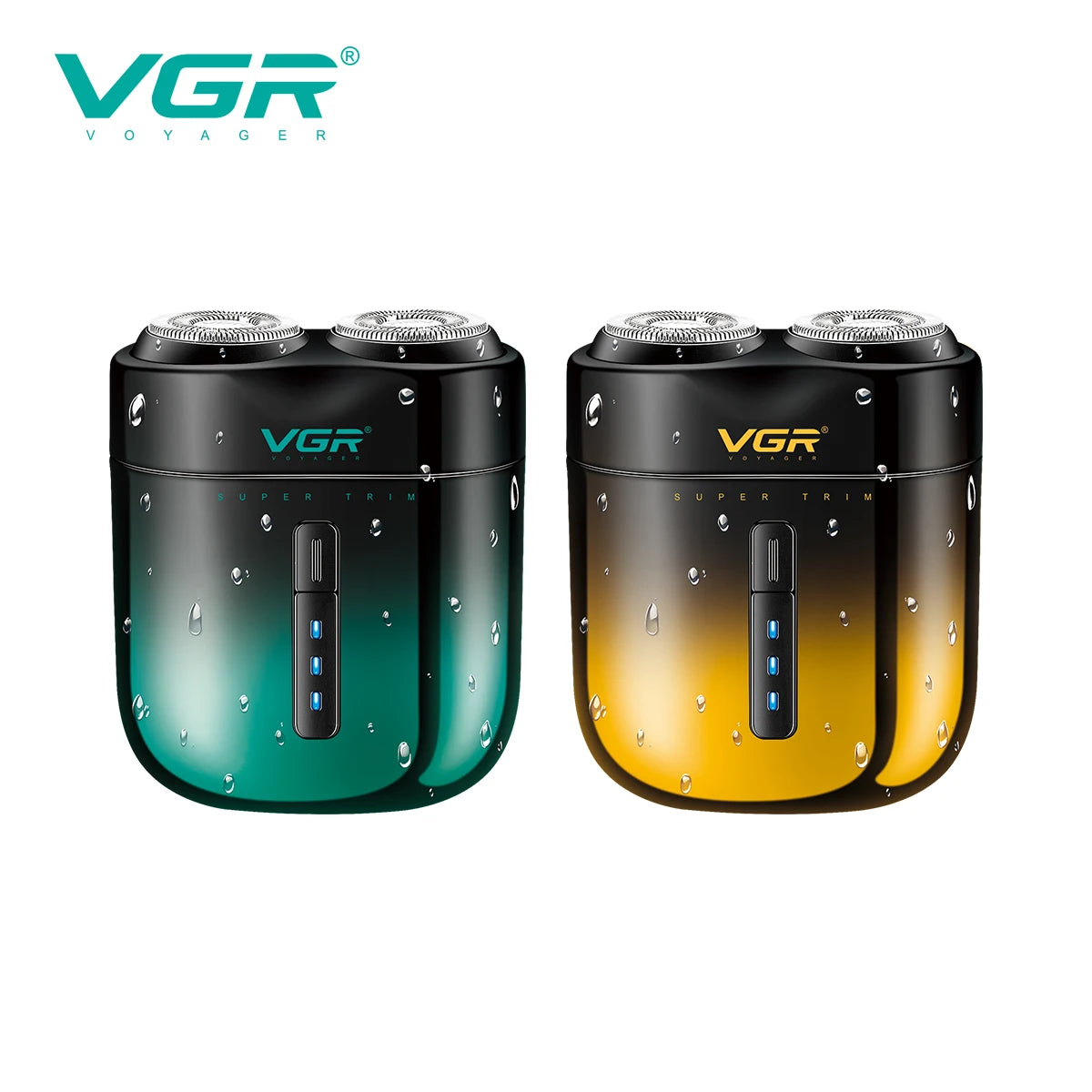 VGR New Convenient Electric Shaver Gradient Metal Shaver Double Blade Men's Shaver Home Travel Mini USB Hair Trimmer V-348 Peaceful Pleasures Health and Wellness USB 1