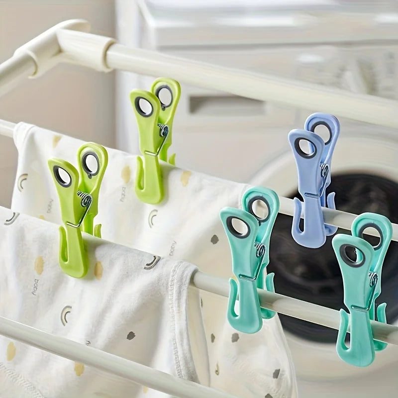 Plastic Clothespins 24 Pack with Storage Box | Non-Slip Clips